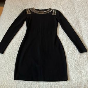 Absolutely gorgeous LBD Armani Exchange bodycon fitted dress w/beading
